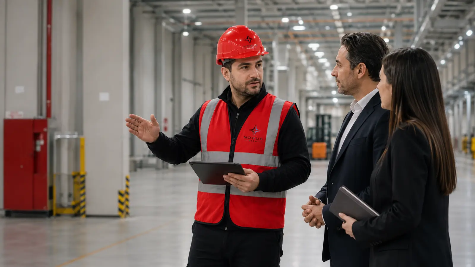 Teknik uzmanlar sahada proje ve mühendislik değerlendirmesi yapıyor