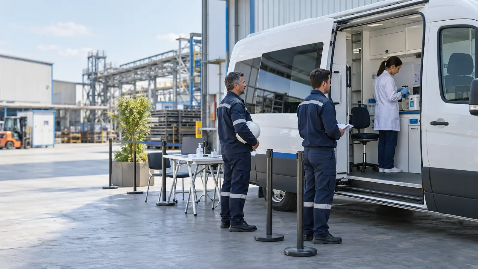Mobil sağlık aracında çalışan taramaları için hazırlık yapılıyor